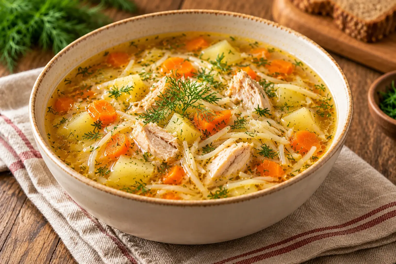 Куриный суп с вермишелью