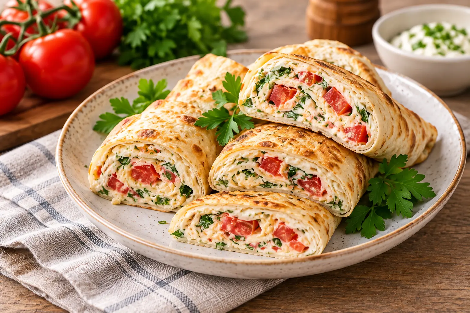 Лаваш с помидорами и сыром