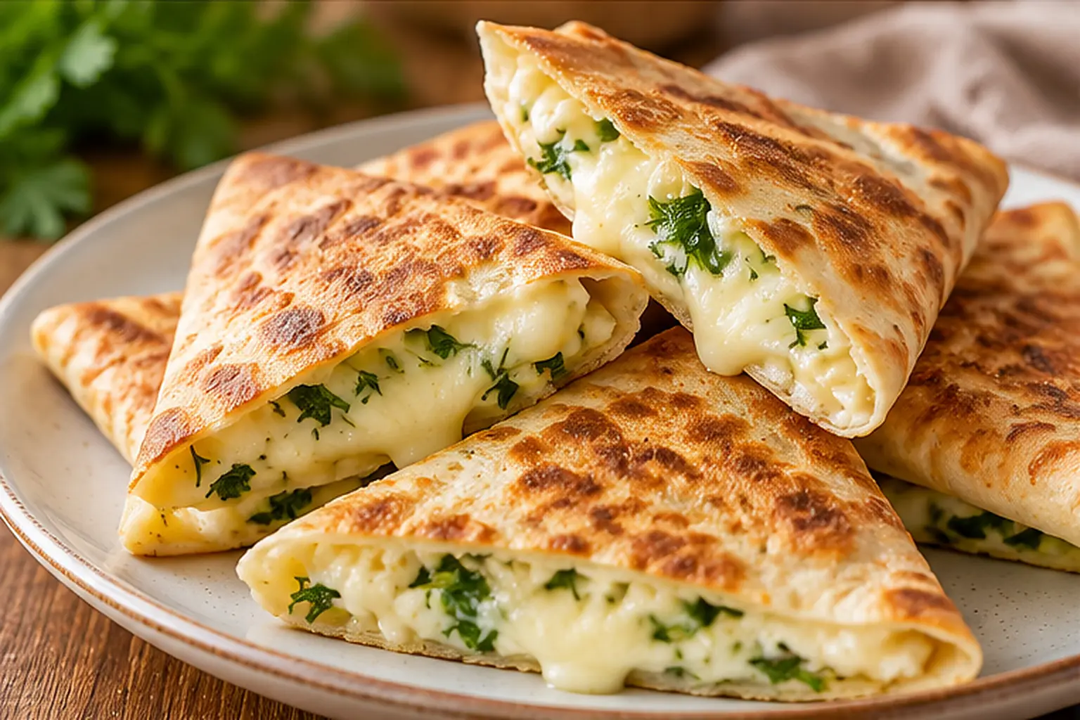 Лаваш с сыром и зеленью