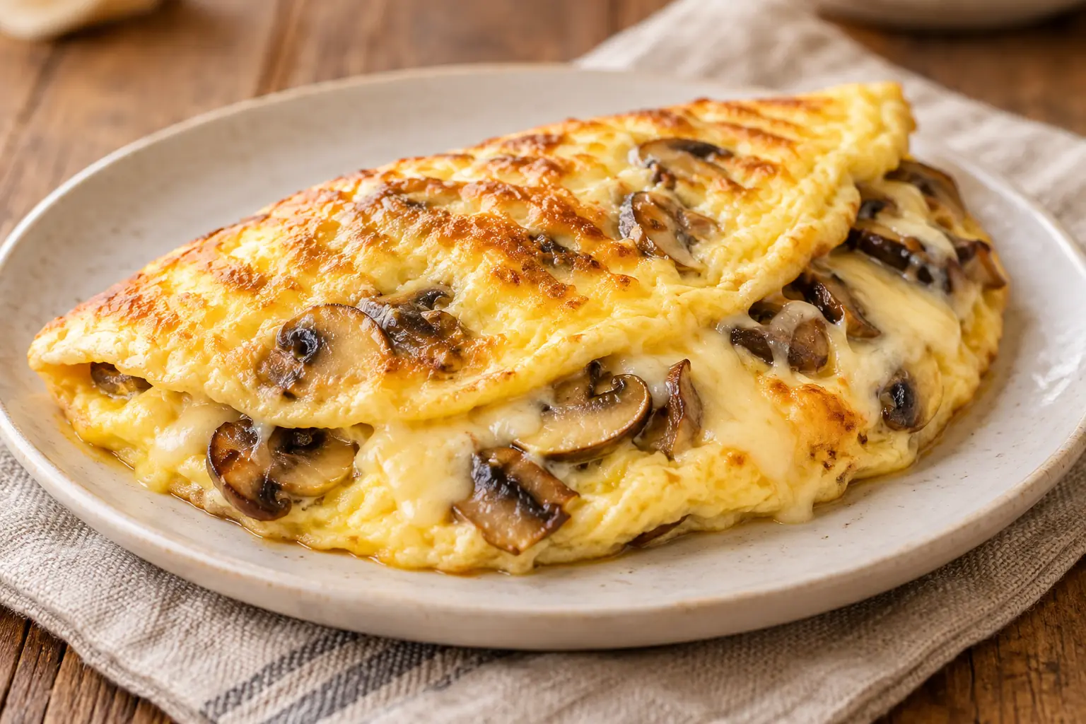 Омлет с грибами и сыром